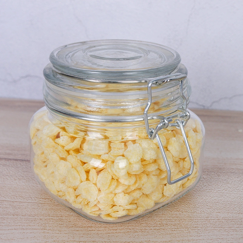 Airtight Square Glass Storage Jars with Lid Glass Food Storage Canister Cookie Jar