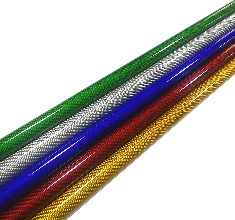 Horyen Wholesale Colorized Carbon Fiber Round Hollow Pipe Carbon Fiber Colored Tube
