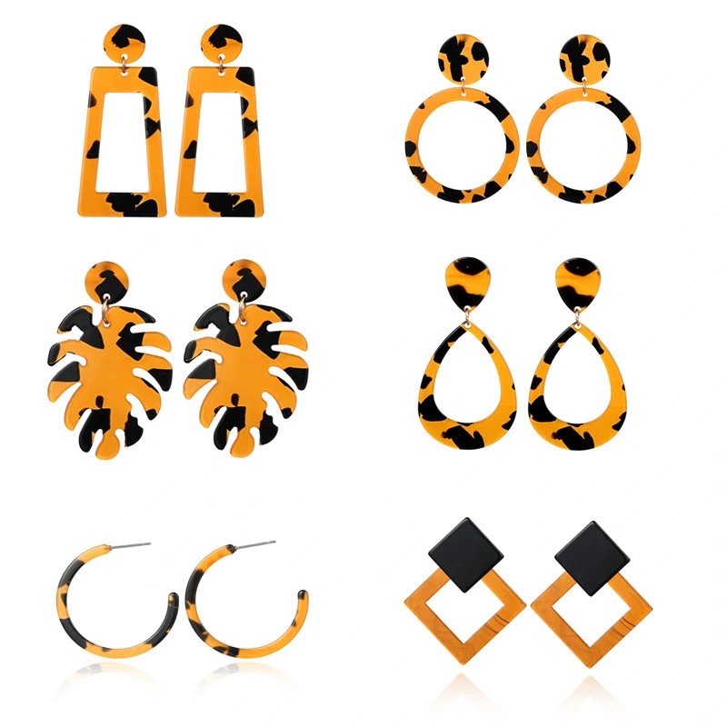 Creative Color Earrings Acrylic Acetate Plate Geometric Personality Earrings