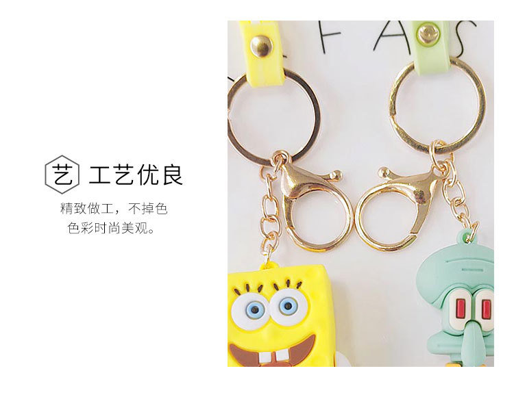 Wholesale Cartoon Spongebob Car Keychain Cute Bag Pendant Gift
