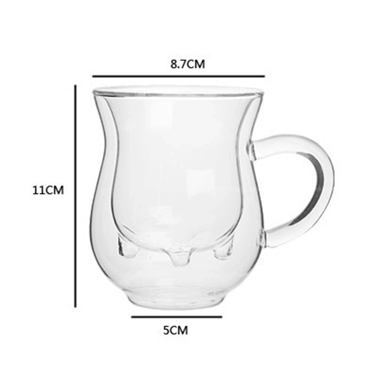 High Borosilicate Glass Double Layer Glass Oat Milk Mug Cow Shape