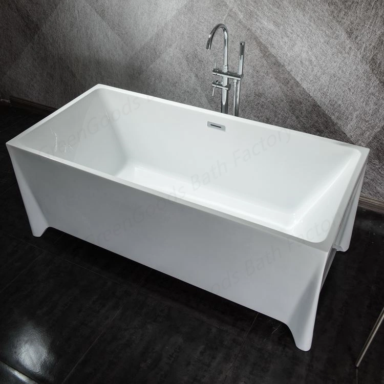 1.7 M China Price Stand Alone Foot Acrylic Rectangular Bath Tub
