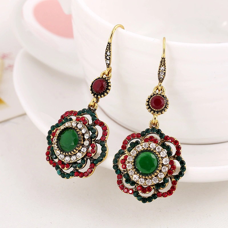 Fashion Jewelry Bohemian Ethnic Flower Retro Earring Jewelry
