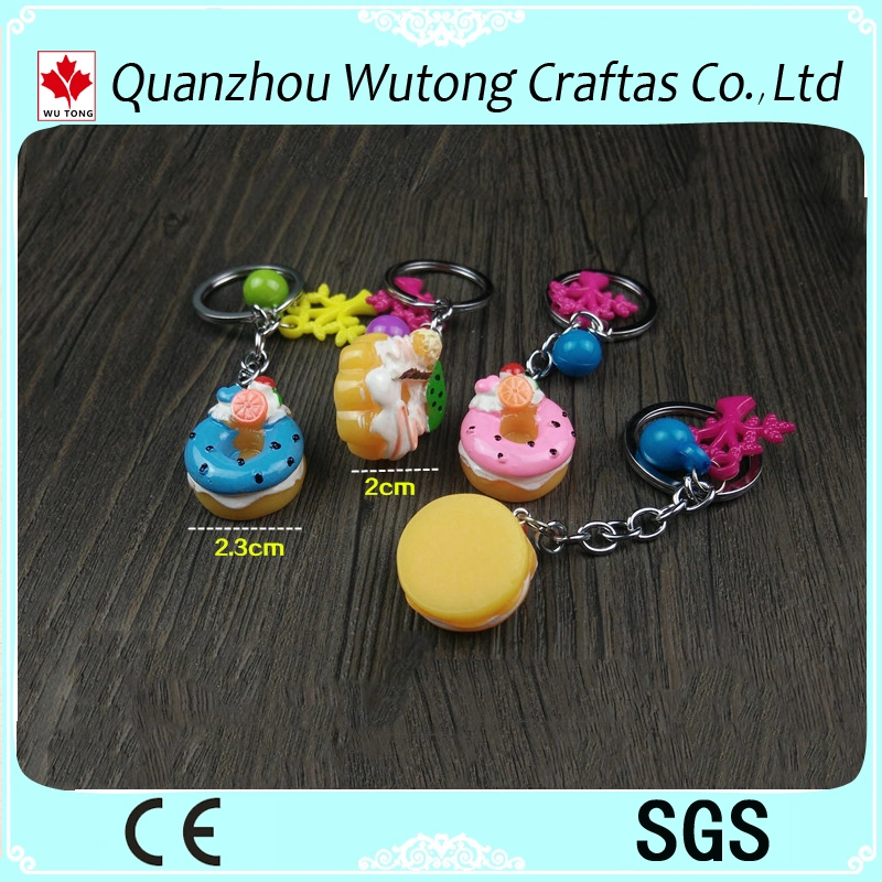 Hot Sell Cute Charming Dessert Resin Cake Keychain Gifts Items