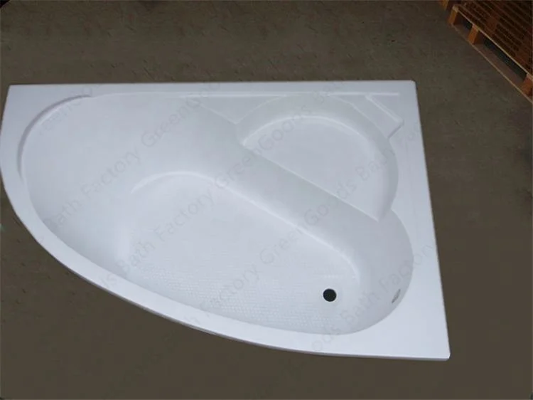 Cheap Price Corner Indoor Triangle Hot Tub Built-in Acrylic Bathtub