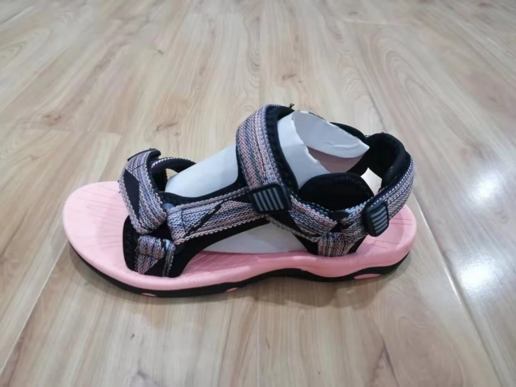 Girls Comfortable Fashion Sandal Girls Shoes with Pink Stripes