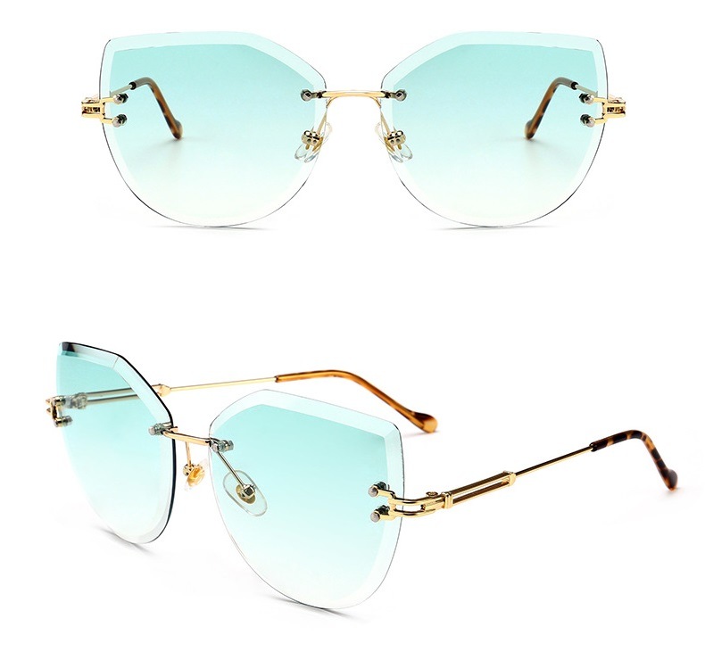 Wholesale Rimless 8 Colors Metal Special Design Fashion Brand Sunglasses