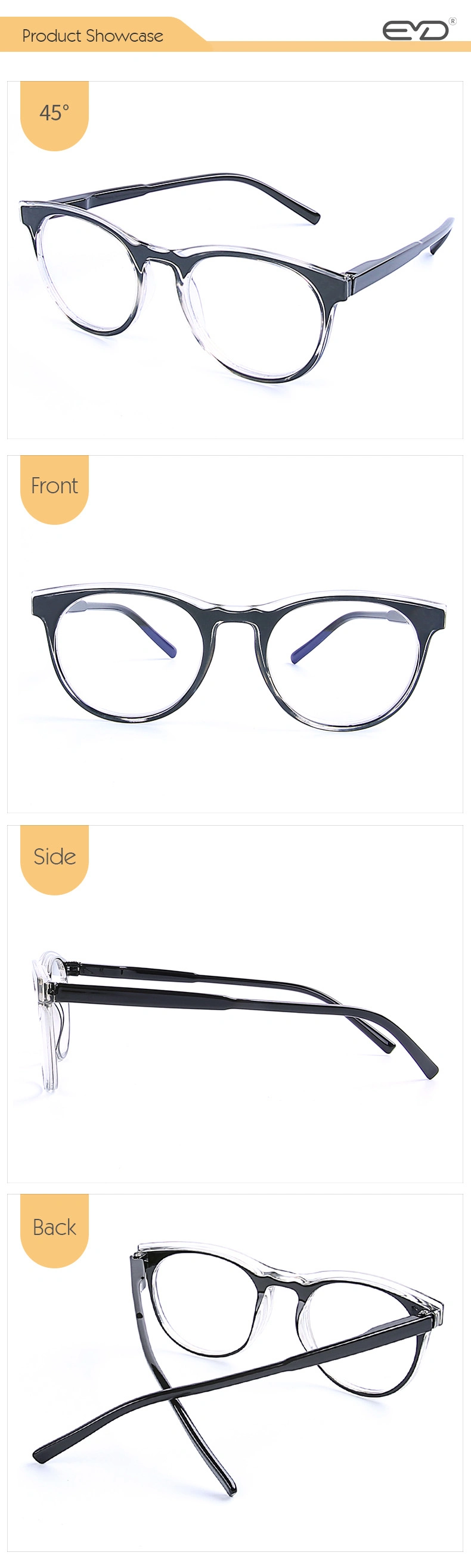 Hot Sell Round Plastic Frame Multi-Color Options Retro Reading Glasses