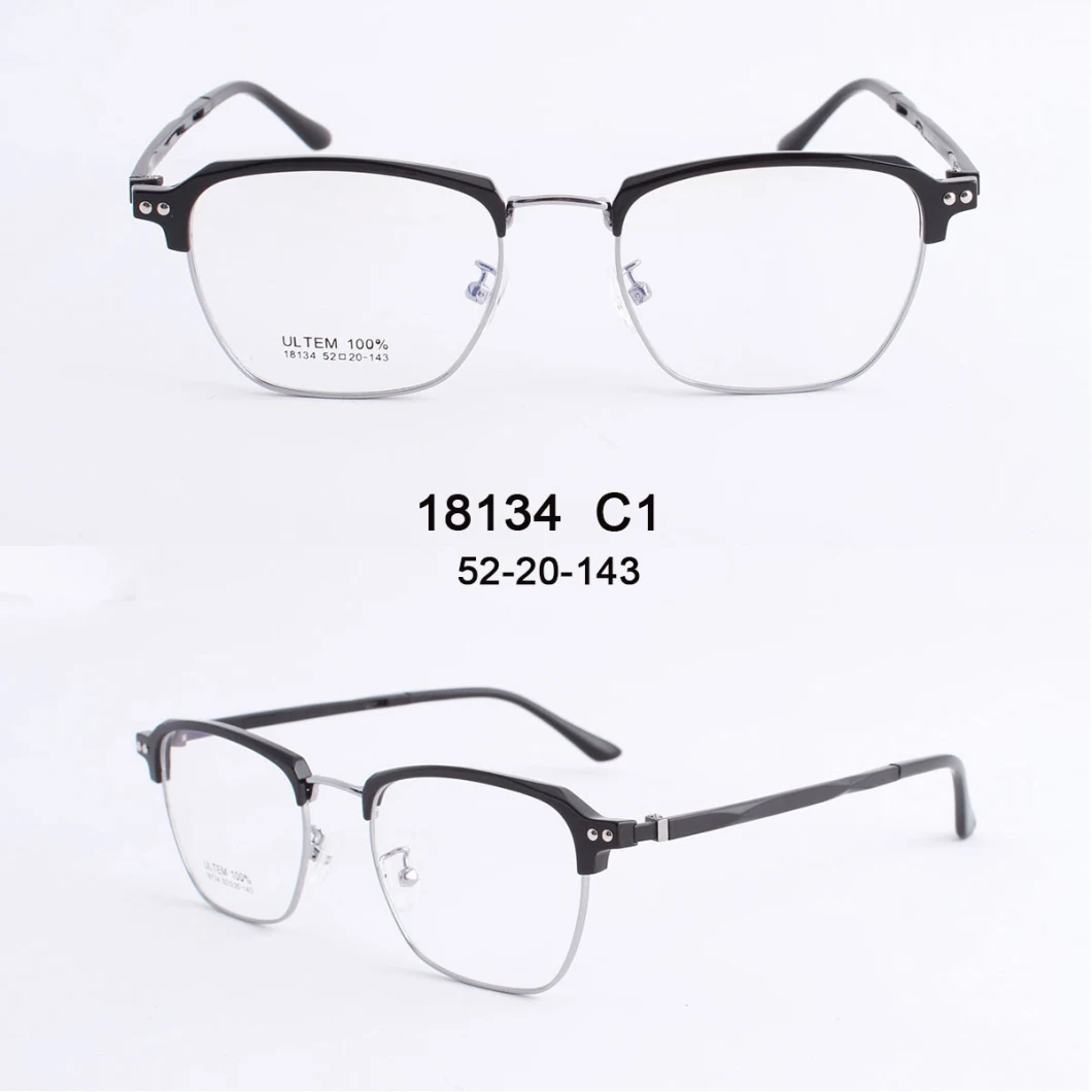 2020 Wholesale Online Half Rim Clip on Sunglasses Ultem Rectangle Frame Custom Logo