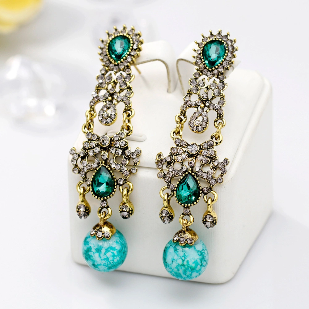 Wholesale 2018 Top Design Women Fashion Jewelry Accessories Wedding Earrings Fashion Women Ethnic Geometric Drop Earrings
