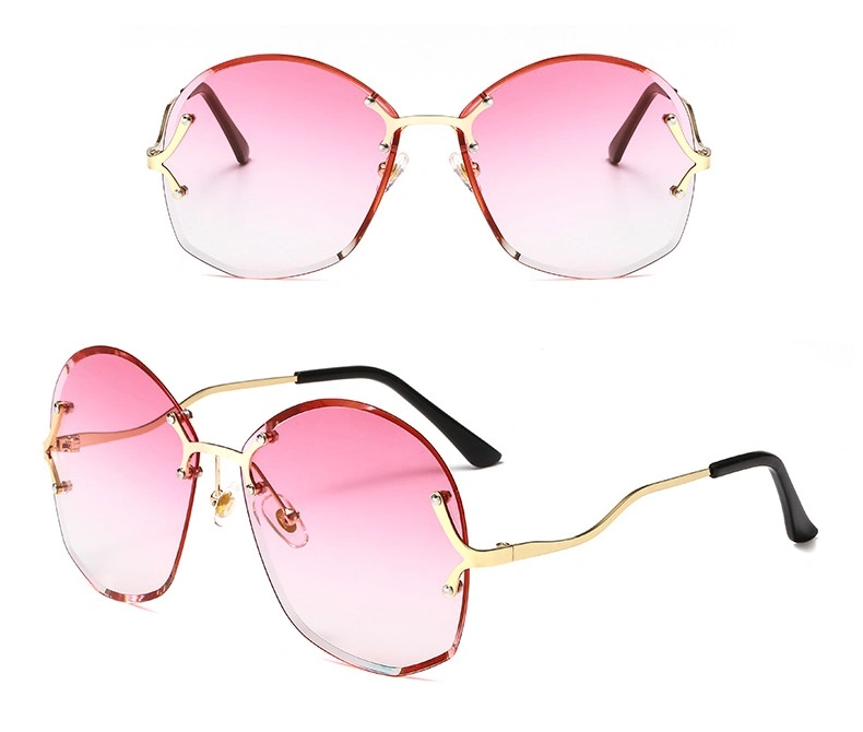Stock! ! Rimless Women Mirrored Thin Sunglasses Metal Frame Glasses