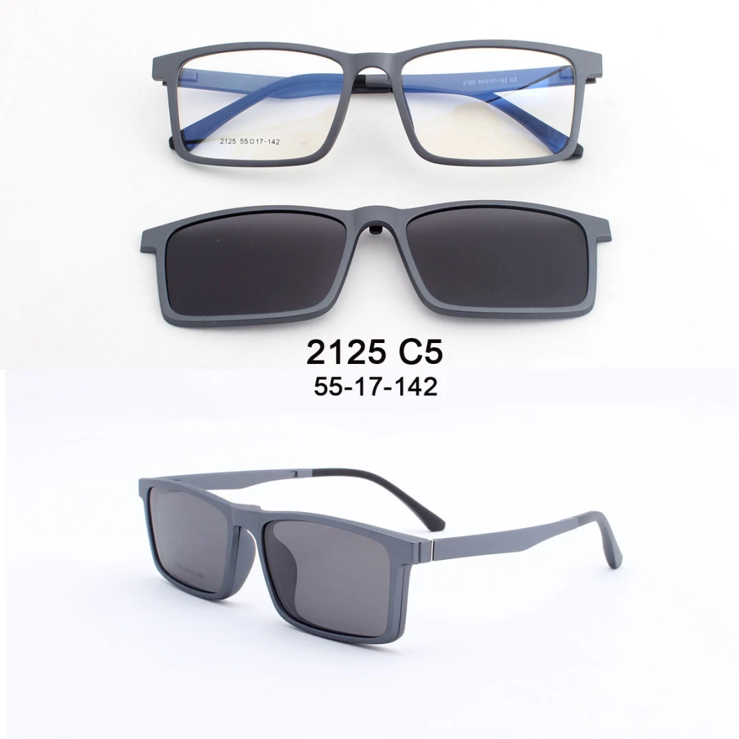 Detachable Tr90 Frame Mirrored Black Polarized Lens Night Vision Yellow Clip on Magnetic Glasses Sunglasses