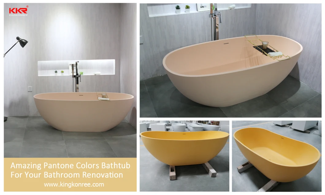 Stone Solid Surface Bathtub Free Standing One Piece Hot Tubs