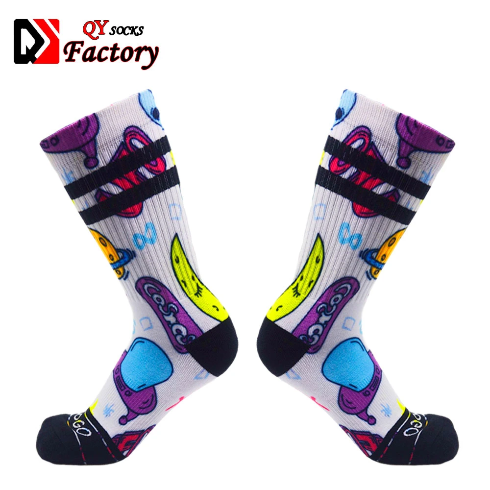 Custom Printed Socks 3D Seamless Men's 360 Digital Cotton Printed Blank Sublimation Blank Socks