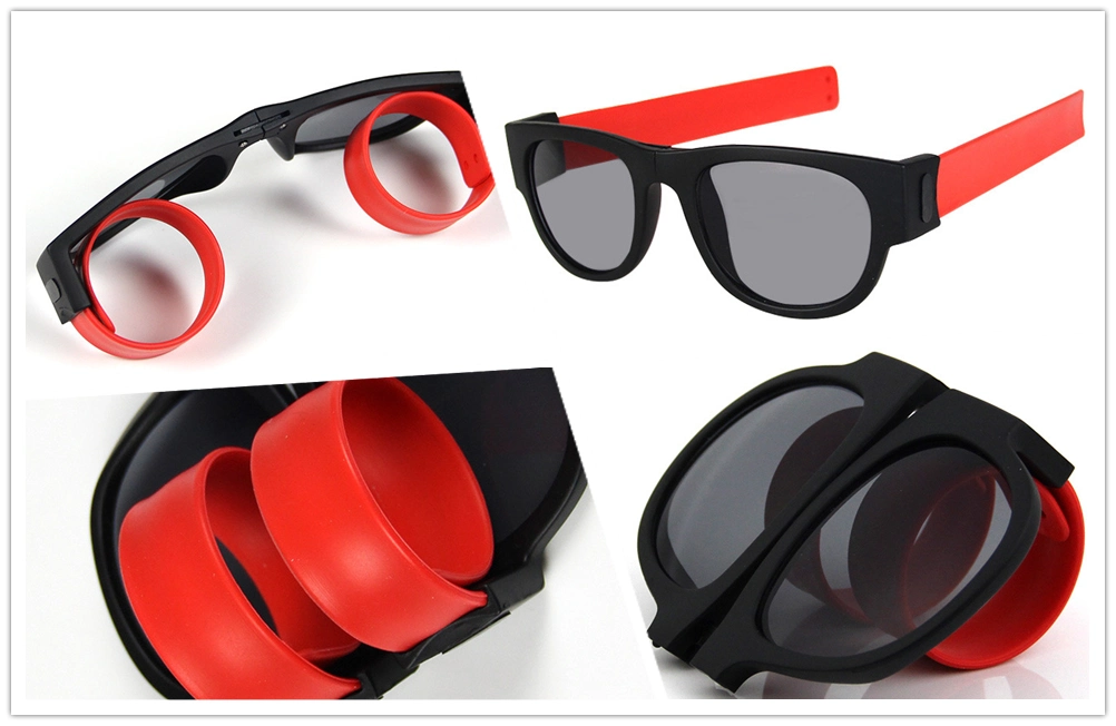 Foldable Sunglasses Women Men Cool Clap Ring Eyewear Unique Portable Wrist, Flexible