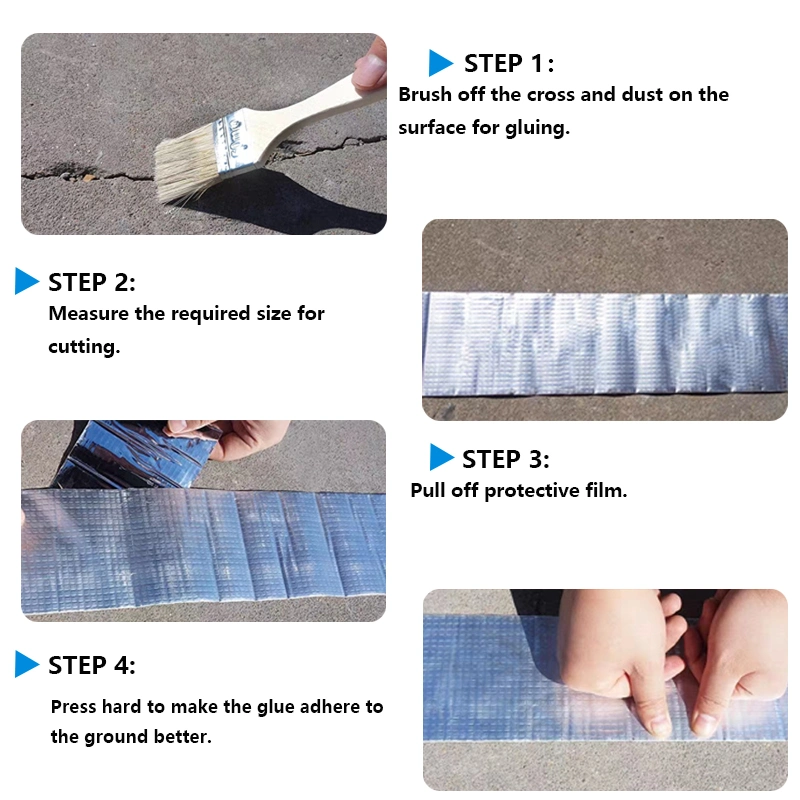 Aluminium Foil Duct Tape, Waterproof Tape, Gaffer Tape, Bathroom Sealant Butyl Rubber Tape, Perfect for Roof Leak, Surface Crack