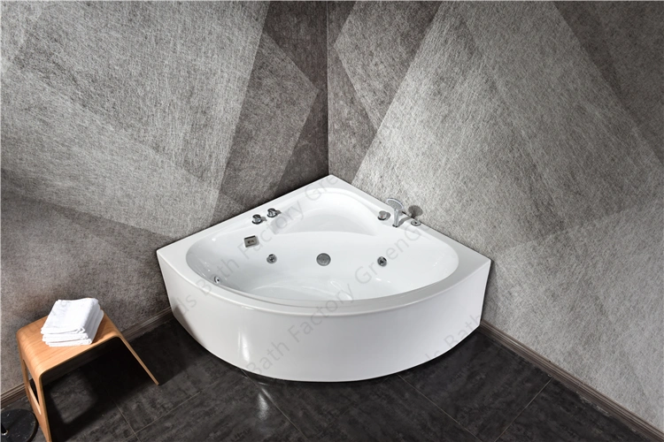 Whirlpool Acrylic Triangle Corner Baths Tub for Two People 120 Cm
