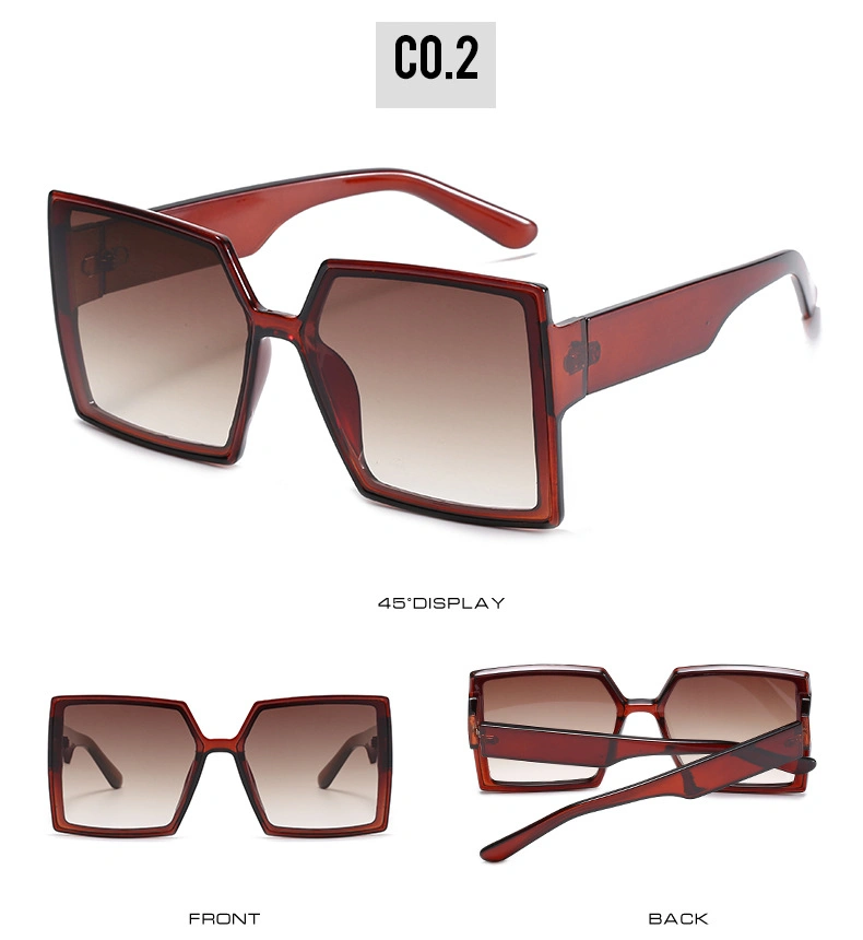 Eugenia 2021 Fashion Big Frame Black Shades Luxury Brand UV400 Sun Glasses Oversized Square River Sunglasses
