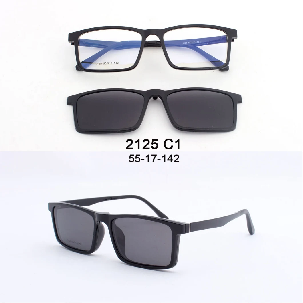 Detachable Tr90 Frame Mirrored Black Polarized Lens Night Vision Yellow Clip on Magnetic Glasses Sunglasses