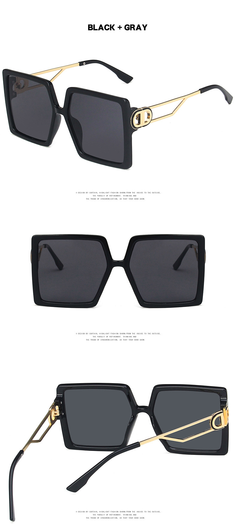 New Arrivals Sun Protection Fall Metal Square Sunglasses for Women Men