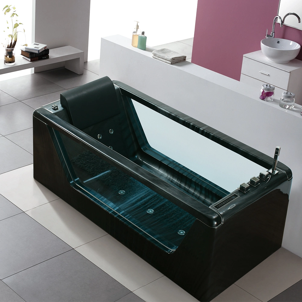 Two Colors Free Stand Acrylic Hot Tub 1800mm Square Bathtub
