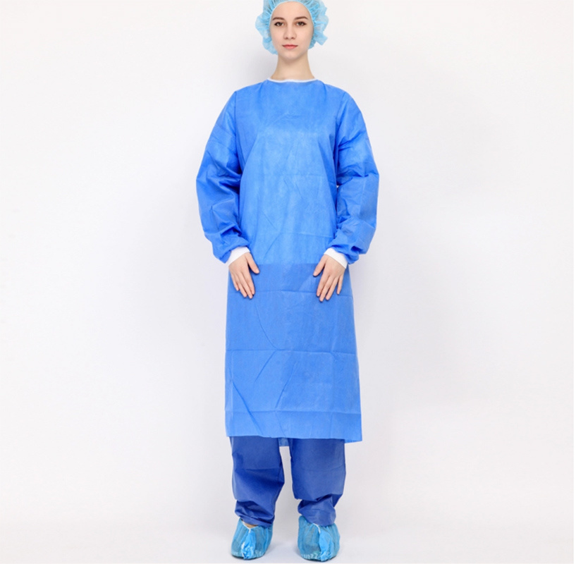 Disposable Level 1/2 SMS Isolation Gowns Knitted Cuff /Elastic Cuff Manufacturer