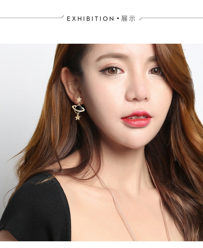 2019 Latest Fashion Jewelry Star Moon Gold Plated Tassel Earrings Women