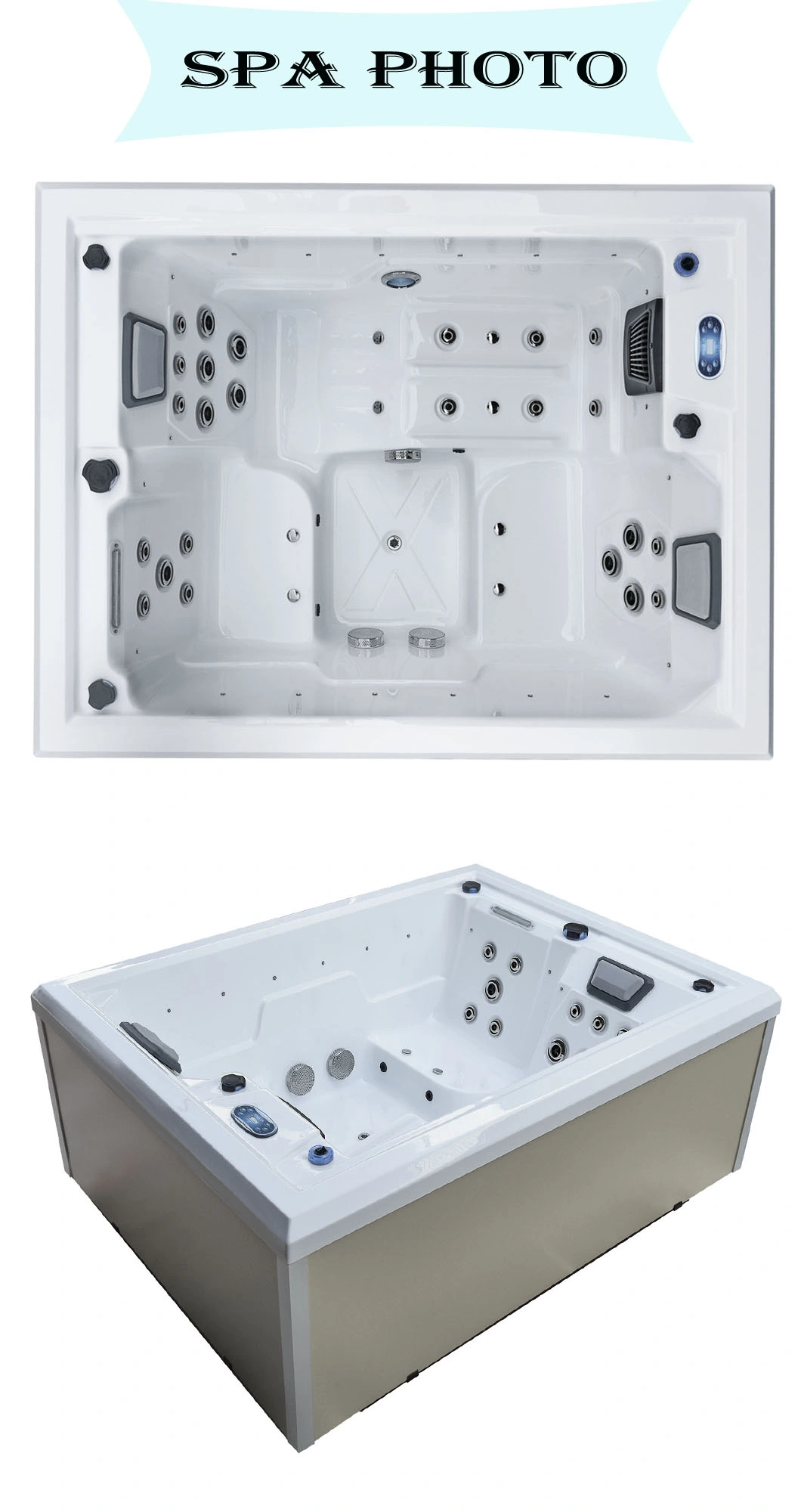 Bluewater SPA Jetted Whrilpool Jacuzzi Bathtub with Lights
