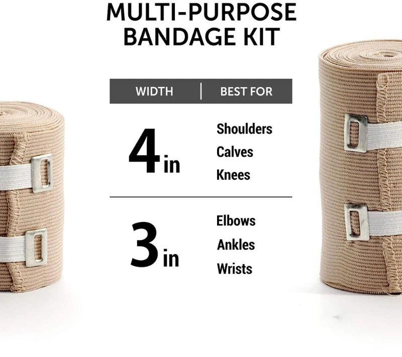 Multi-Purpose Compression Elastic Bandage with Clips