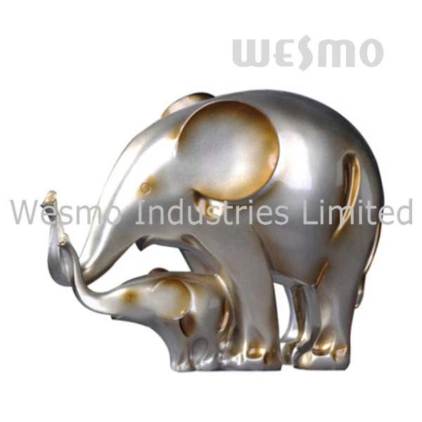 Baby Elephant and Mother Elephant Polyresin Statue (WTS0005B)