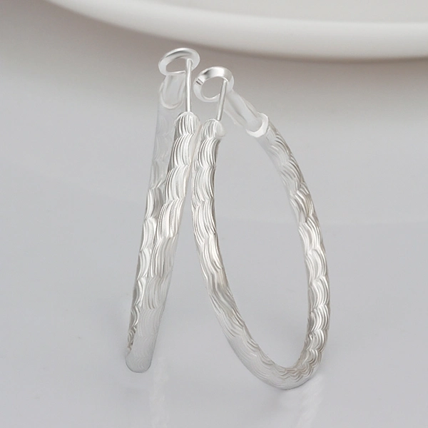 Popular Simple Round Earring Sterling Steel Silver Earring Generous Design for Women
