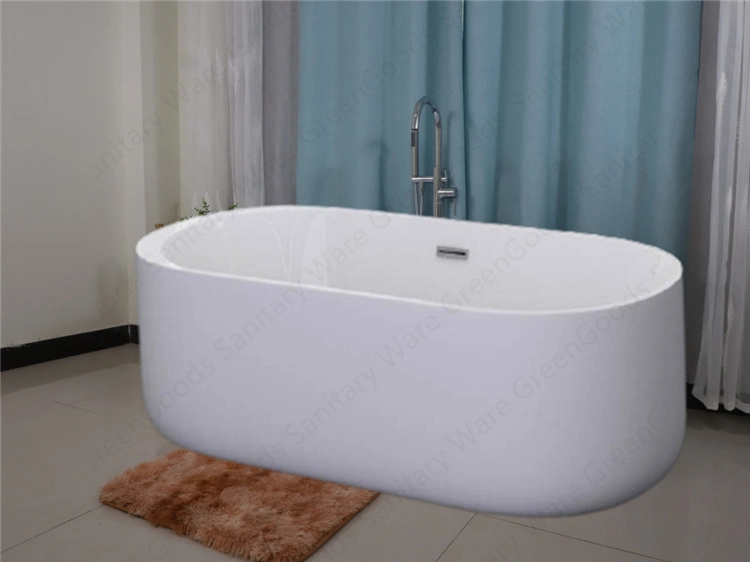 Greengoods Sanitary Ware Low Price Modern 1700 X 800 mm acrylic Seamless Free Standing Soaker Bath Tubs