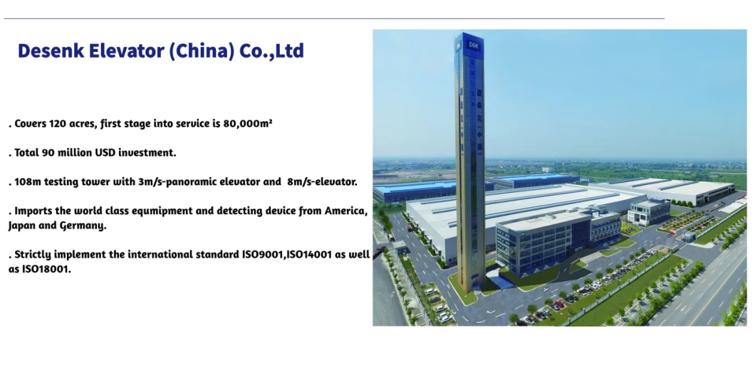 Dsk China Safe and Stable Panoramic Glass Lift Elevator (VVVF Drive)