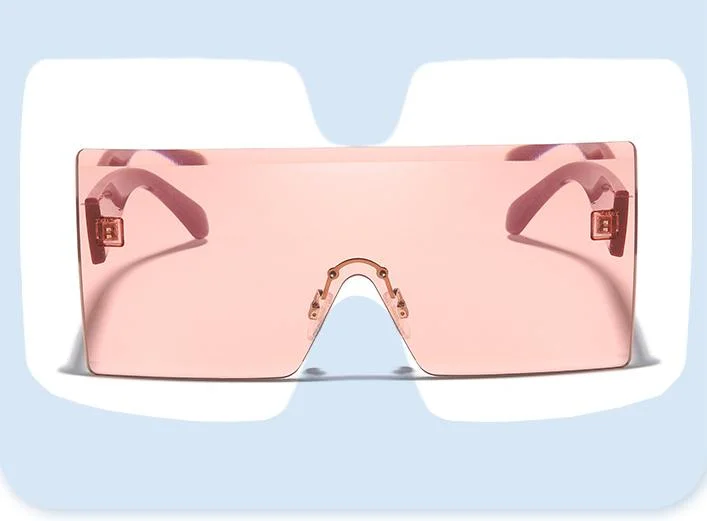 Newest Unique Oversize Shield Vintage Square Sunglasses