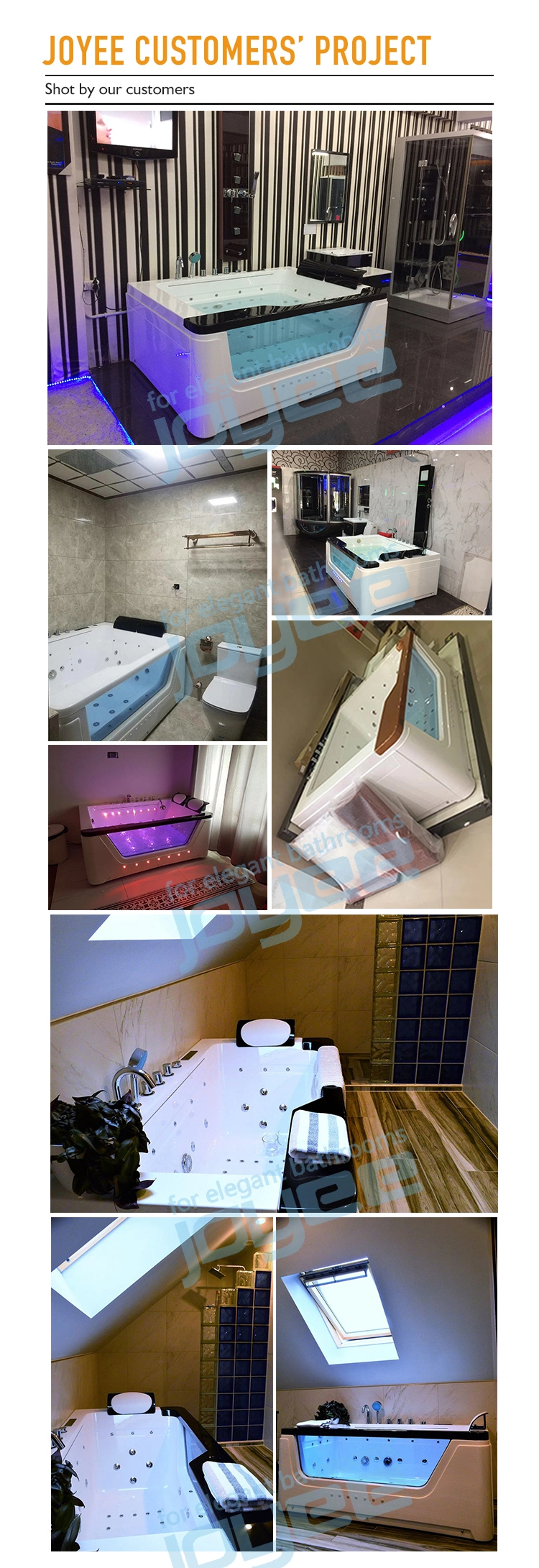 Joyee Indoor Portable Bathtub Jacuzzi Hot Tub with Air Jets Whirlpool Bathtub Indoor Use
