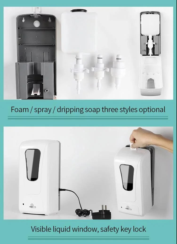 Factory 1000/1200ml Liquid Soap Dispensers with Alcohol Soap Foam Pump