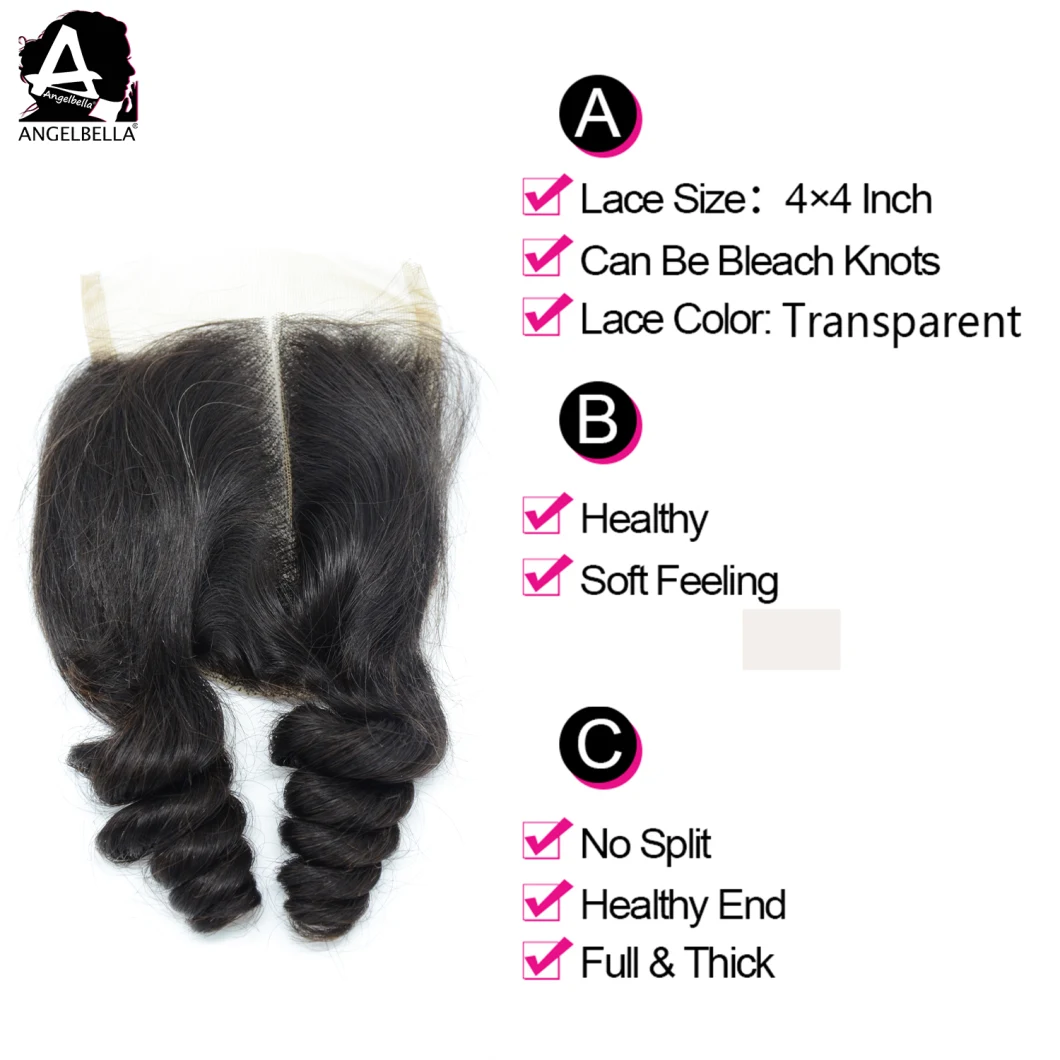 Lightly Treated Good-Quality Human Hair Closure for Human Hair Extensions