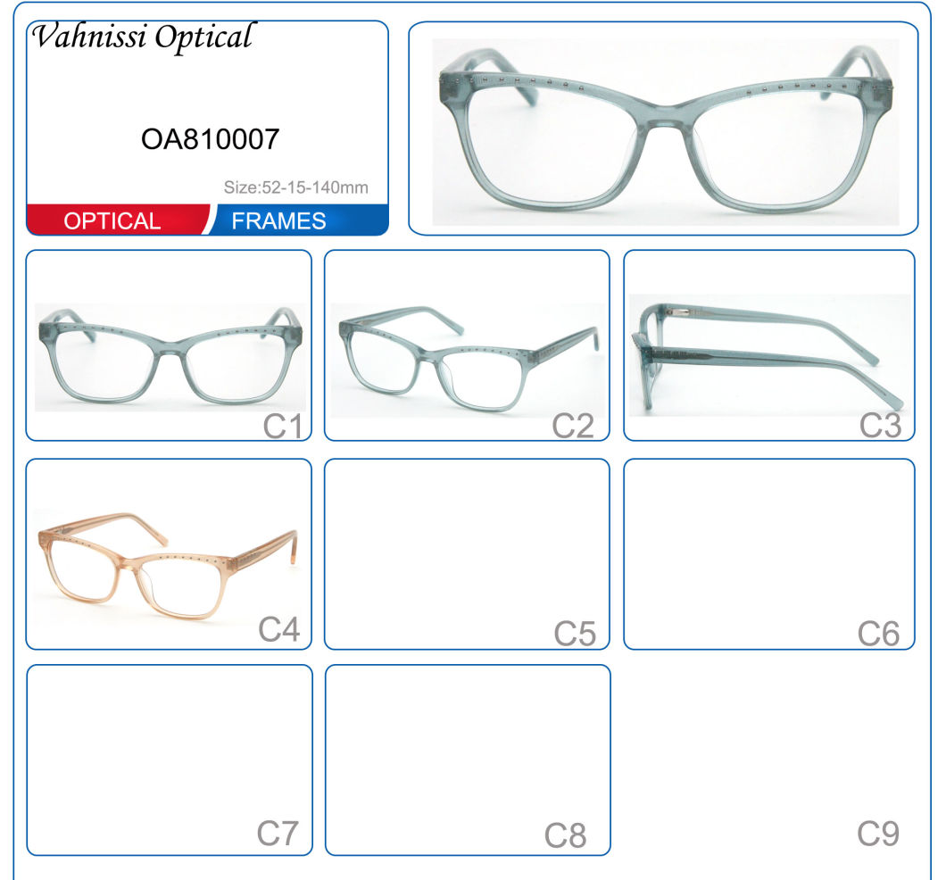 2020 Italy Design Brand Trending Square Diamond Acetate Glasses Frame