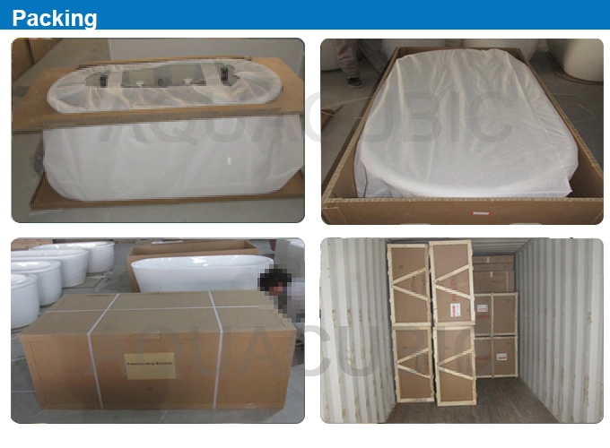 Bathroom Rectangular Solid Surface Freestanding Bathtub (AB6105)