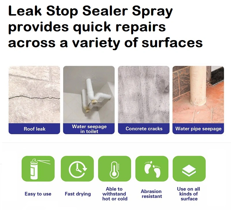 Aerosol Spray Roof Patch Flexible Rubber Coating Waterproof Spray on Leak Sealer