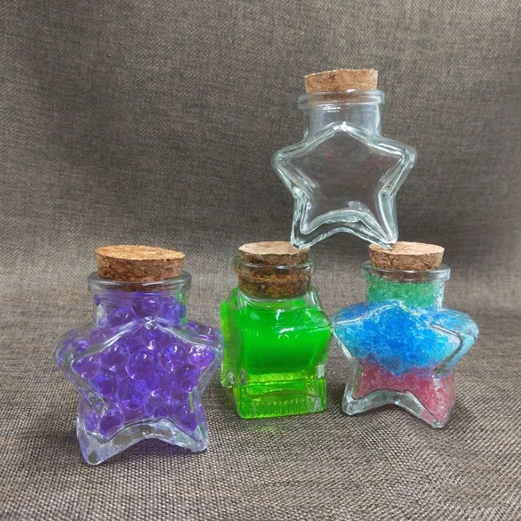 Empty Star Shape Gift Glass Bottle Round Shape Glass Jar Pudding Bottle