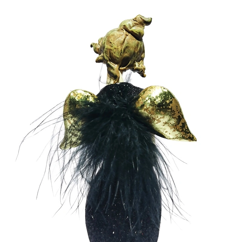 Resin Statue Fairy Girl with Wings Black Angel Factory Polyresin Decor Figurines Female Desk Ornament