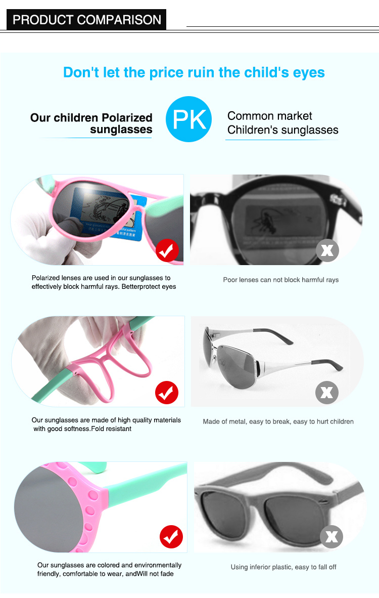 Light Colorful Sport Boy Children Kid Plastic Sunglasses
