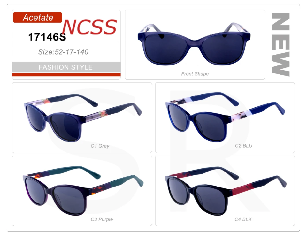 Good Quality Ready Stock Acetate Frame Small Order Sunglasses
