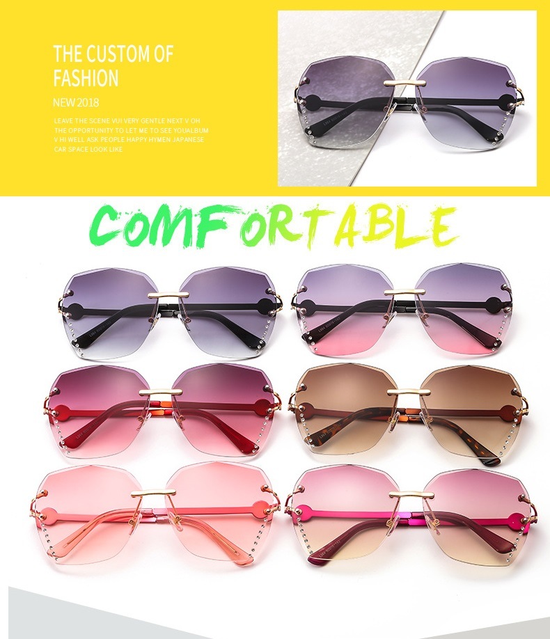 2020 New Style Custom Rimless Vintage Sunglasses