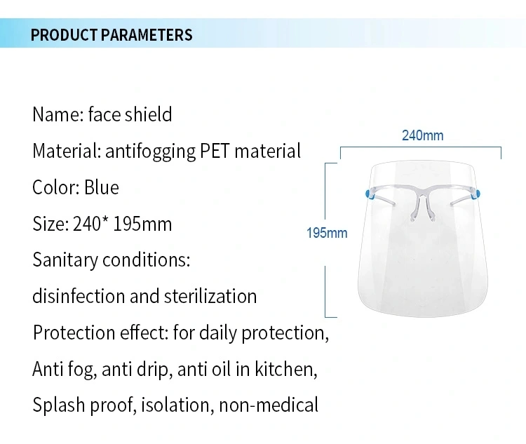 Distributor Anti-Fog Pet Shield Face Shield with Sunglasses Frame