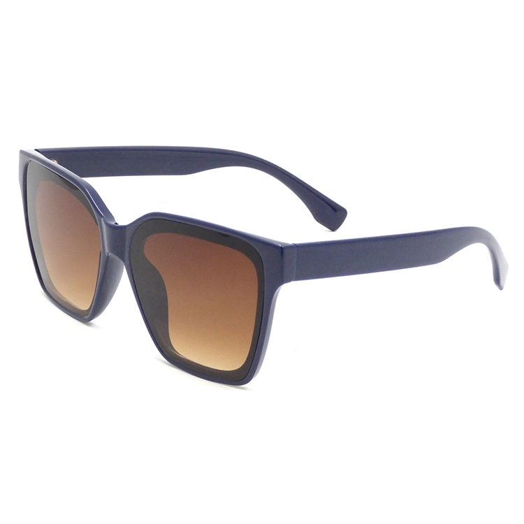 Wholesale Irregular Black Frame Gradient Brown Lens PC Women Square Sunglasses