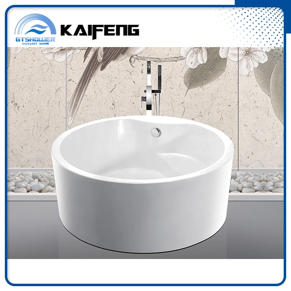 Luxury Two Person Freestanding Round Bathtub with Seat (KF-759)