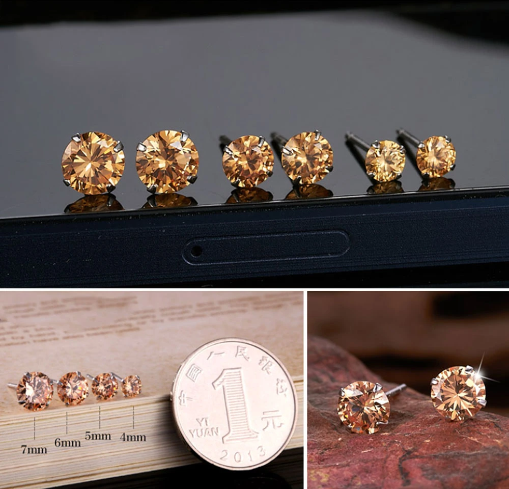 2020 Fashion Wedding Party Jewelry Girls Ear Ring 925 Sterling Silver CZ Cubic Zirconia Stud Earrings for Women