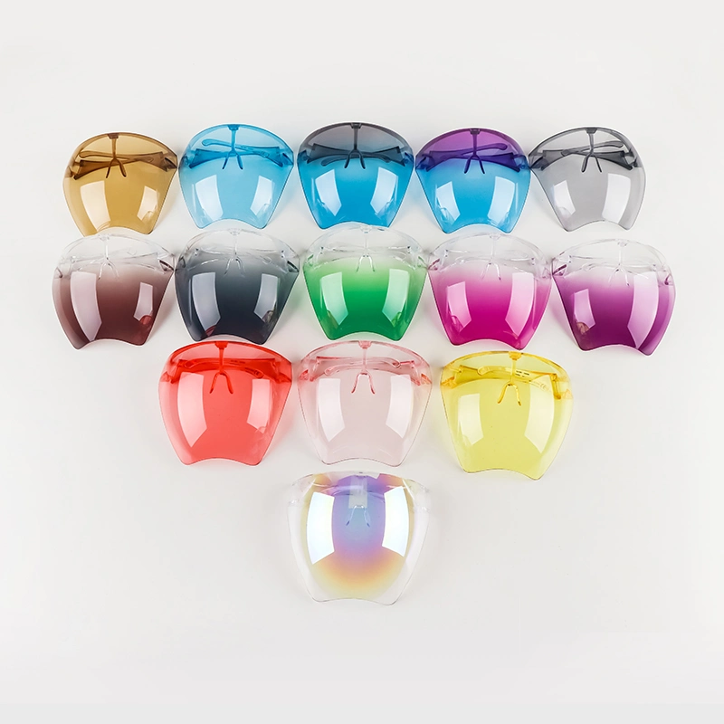 Fashionable Faceshield Reusable Anti Fog Plastic Transparent Colorful Sunglasses for Women Men